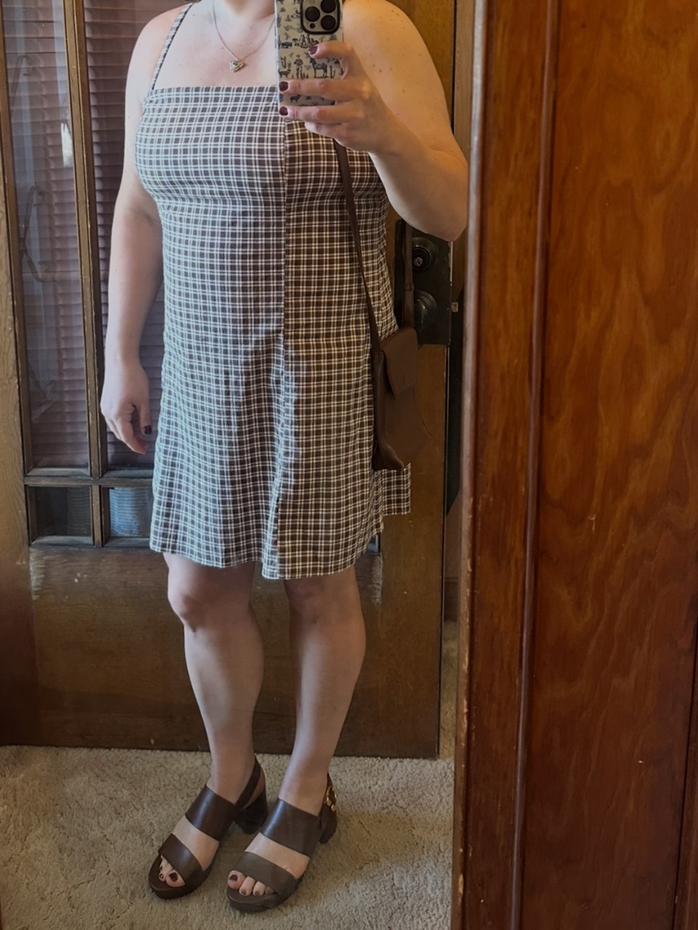 Abercrombie & Fitch Brown Plaid Mini Dress - Picture 4 of 5
